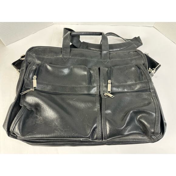 LOUIS RUKEYSER’S WALL STREET CLUB Expandable Satchel Messenger Bag *READ* - Picture 2 of 8